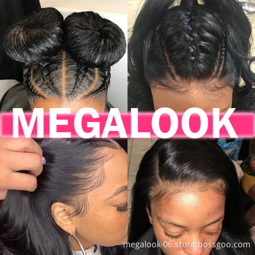 Megalook Transparent Human Hair Wigs,Wholesale Hd Full Swiss Lace Human Hair Wigs, Brazilian 30 Inch Human Hair Wigs